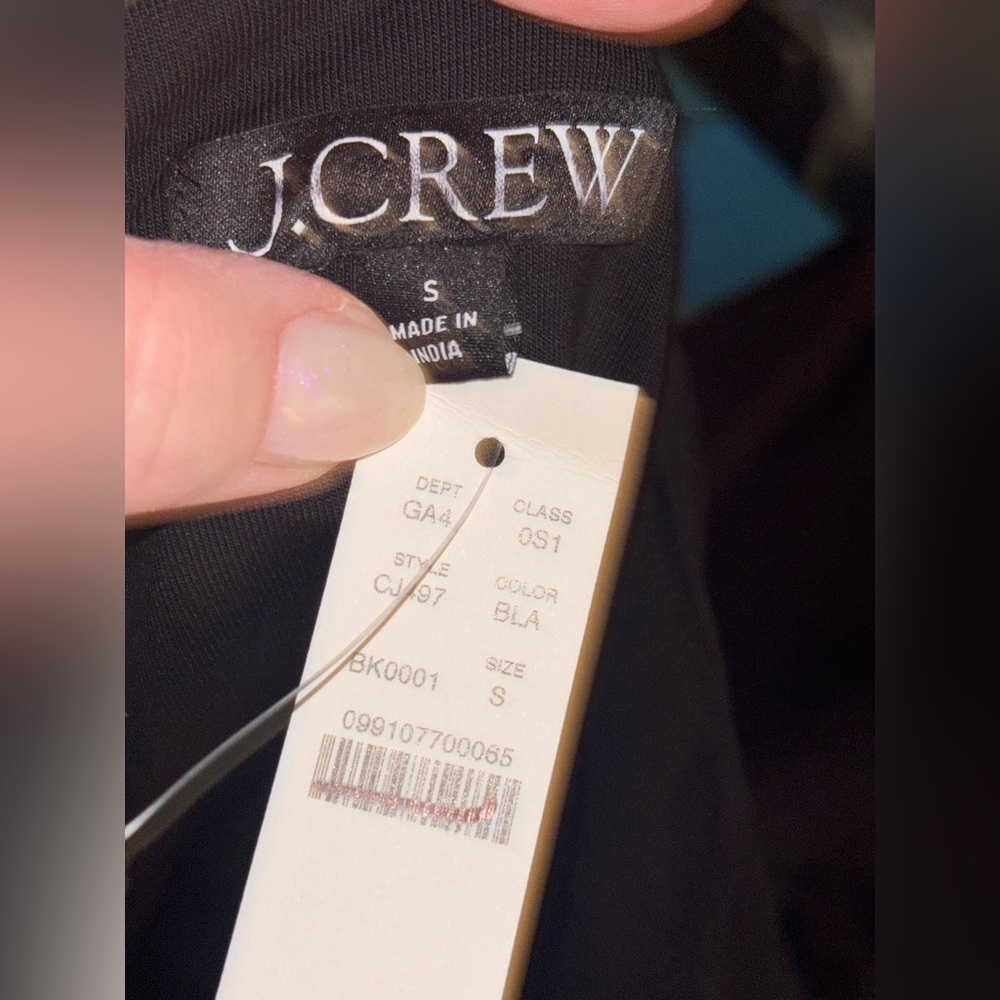 NWT J.Crew Drop-waist mixy dress Black Small Midi Preppy Casual Cotton Neutral - Picture 10 of 12